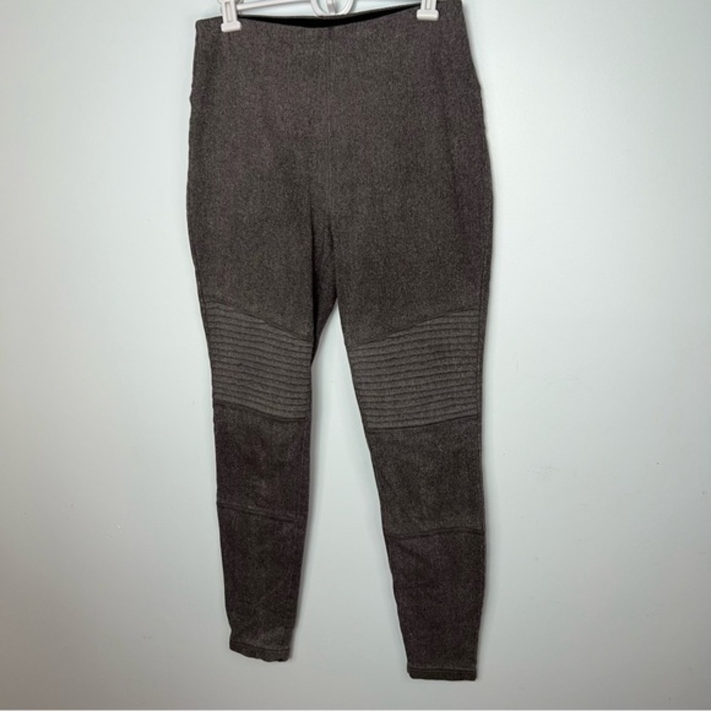 Lysse New York Moto-Style Pinterest Leggings Heather Warm Gray/Brown - Size M